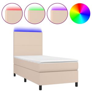 vidaXL &Kappa;&rho;&epsilon;&beta;ά&tau;&iota; Boxspring &Sigma;&tau;&rho;ώ&mu;&alpha;&LED &Kappa;&alpha;&pi;&omicron;&upsilon;&tau;&sigma;ί&nu;&omicron; 90x190 &epsilon;&kappa;. &Sigma;&upsilon;&nu;&theta;. &Delta;έ&rho;&mu;&alpha;