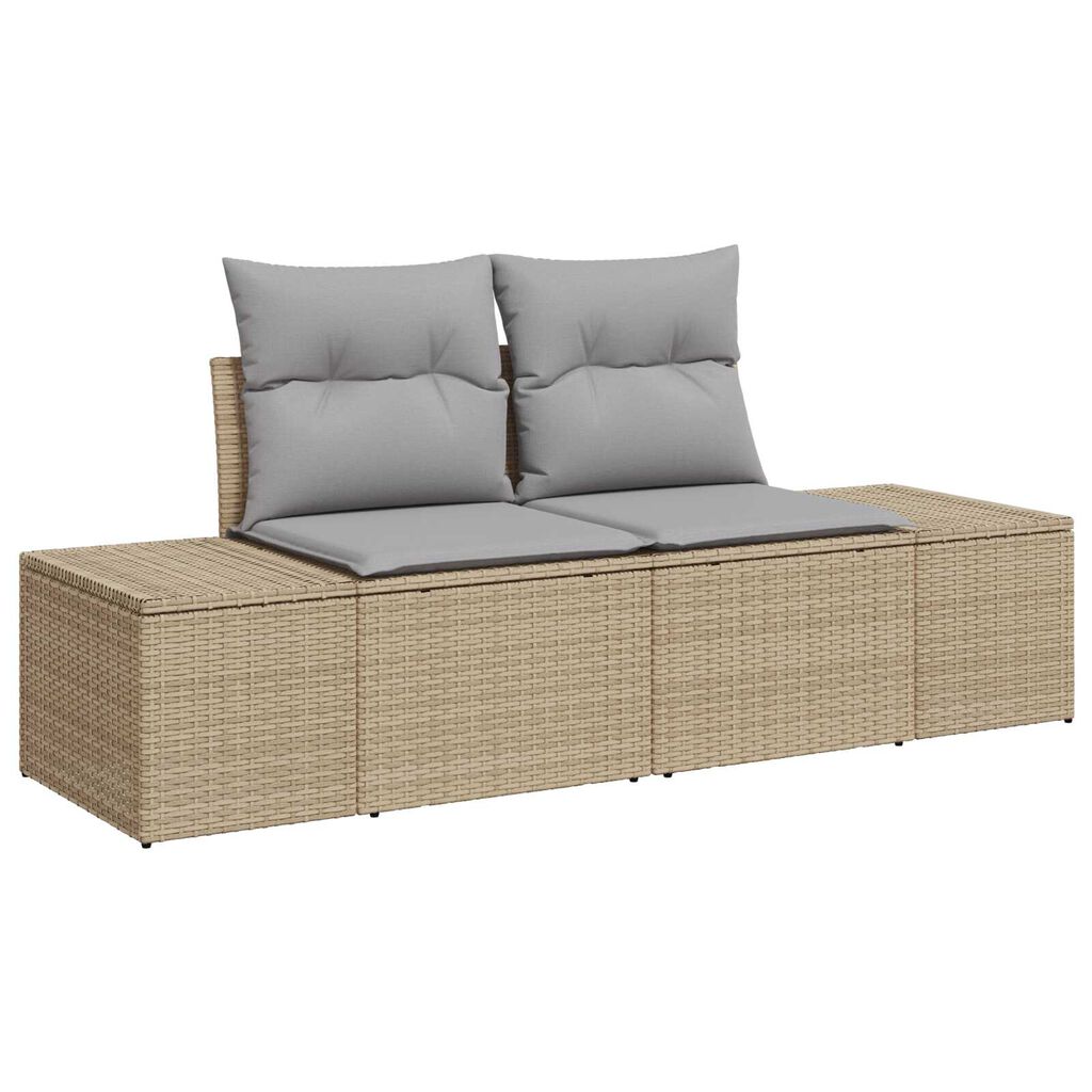 vidaXL Σετ Σαλονιού Κήπου 7 pcs Beige, ανοιχτό γκρι 55 x 55 x 37 εκ