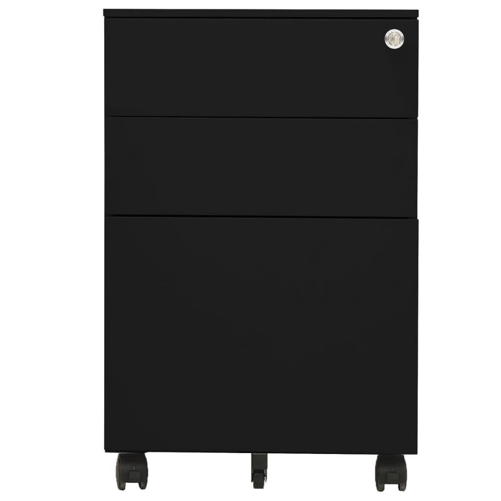 vidaXL Αρχειοθήκη Φορητή Μαύρη 39 x 45 x 60 εκ. Ατσάλινη