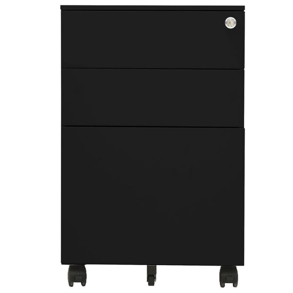 vidaXL Αρχειοθήκη Φορητή Μαύρη 39 x 45 x 60 εκ. Ατσάλινη