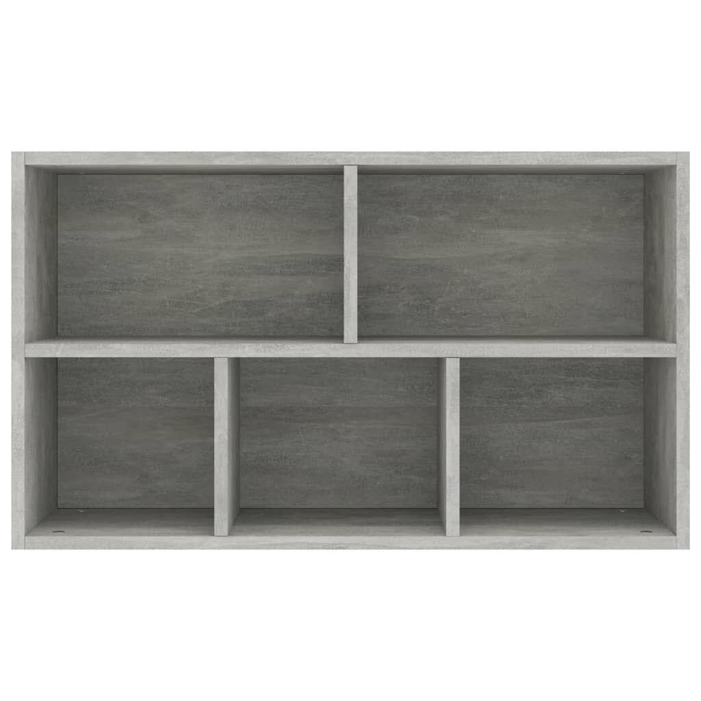 vidaXL Ραφιέρα/Βιβλιοθήκη Γκρι Σκυροδέματος 50x25x80 εκ. Επεξ. Ξύλο