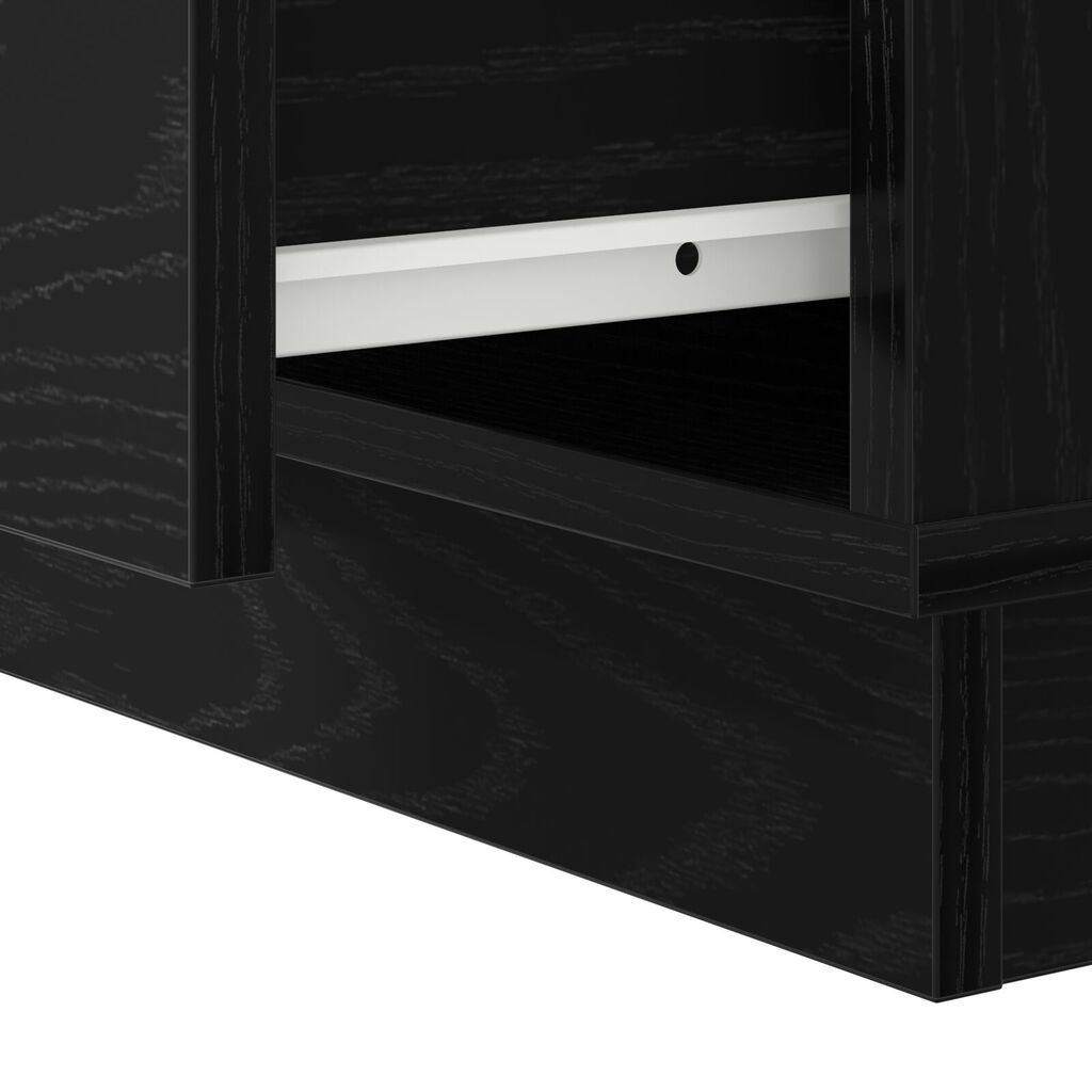 vidaXL Κομοδίνα με LED 2 τεμ Μαύρο Δρυς 50x34,5x50 εκ