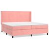vidaXL Κρεβάτι Boxspring με Στρώμα Ροζ 200x200 εκ. Βελούδινο