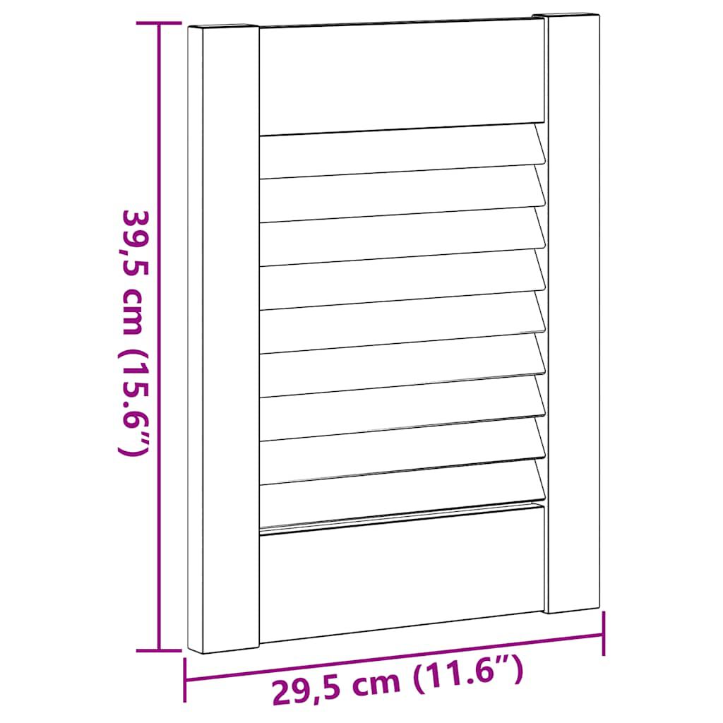 vidaXL Πορτάκια με Περσίδες 4 Τεμ. 39,5x29,5 εκ. από Μασίφ Ξύλο Πεύκου