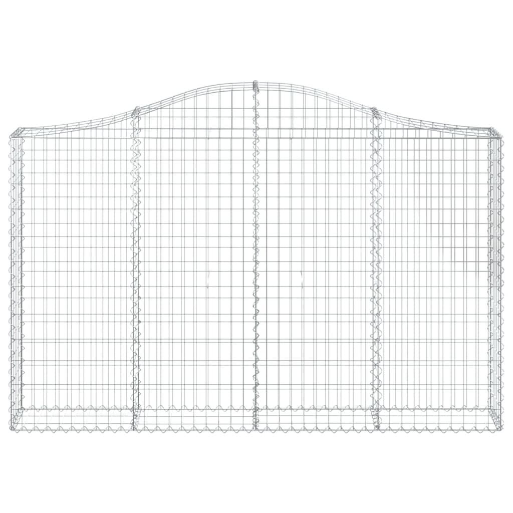 vidaXL Συρματοκιβώτια Τοξωτά 2 τεμ. 200x30x120/140 εκ. Γαλβαν. Ατσάλι