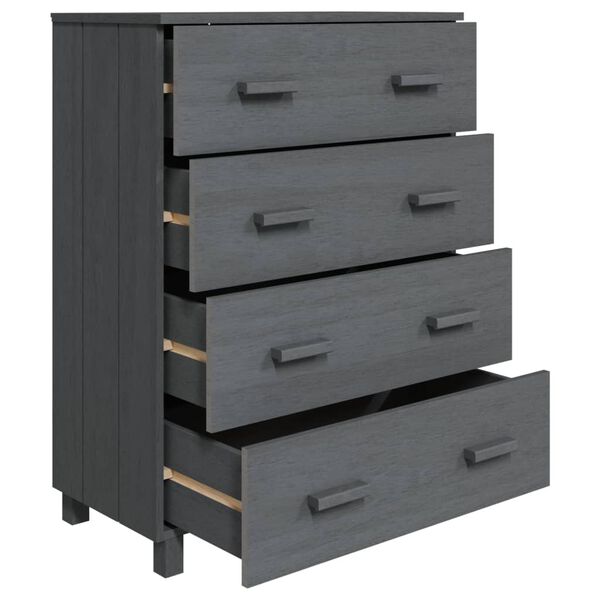 vidaXL Συρταριέρα HAMAR Σκ.. Γκρι 79x40x103,5εκ. από Μασίφ Ξύλο Πεύκου