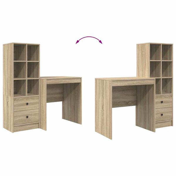 vidaXL Γραφείο με αποθηκευτικό χώρο 2 pcs Δρύς Sonoma 70 x 50 x 76 εκ.