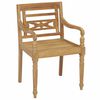 vidaXL Καρέκλες Batavia 2 τεμ. από Μασίφ Ξύλο Teak & Ανθρακί Μαξιλάρια