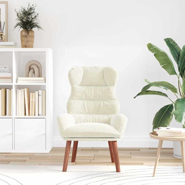 vidaXL Χαλαρωτική Πολυθρόνα Κρεμ 69 x 74 x 93 εκ. Βελούδο