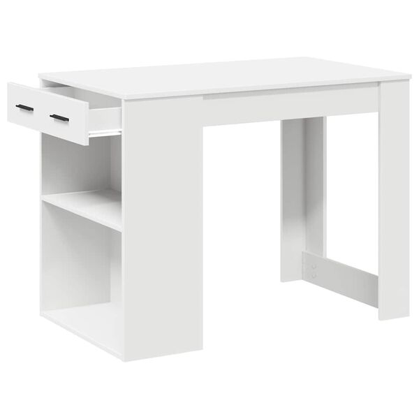 vidaXL Γραφείο με συρτάρι ράφι Λευκό 102x62x77,5cm Κατασκευασμένο ξύλο