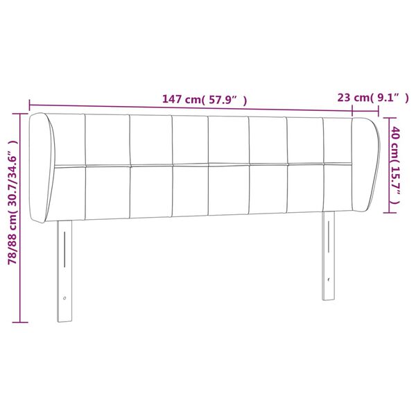 vidaXL Κεφαλάρι με Πτερύγια Σκούρο Πράσινο 147x23x78/88 εκ. Βελούδινο