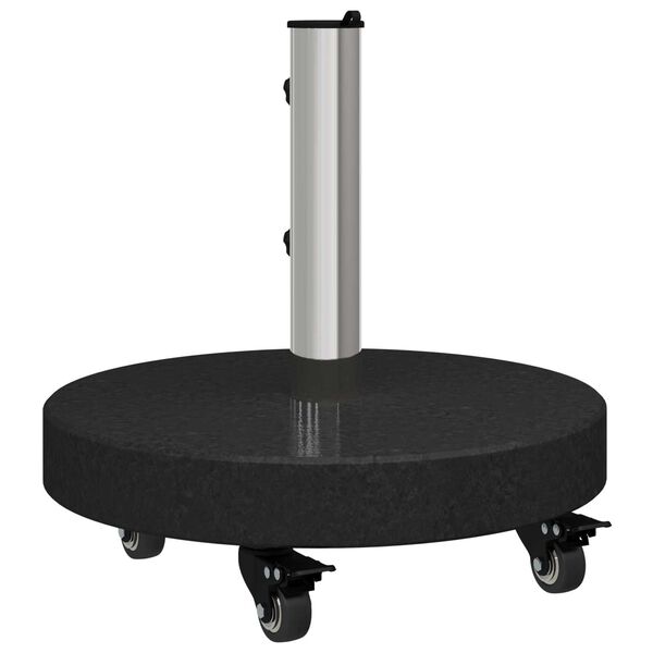vidaXL Ομπρελοβάση με ρόδες για σωλήνες Ø38/48mm - Μαύρη Γρανίτη, 30kg Στρογγυλή.