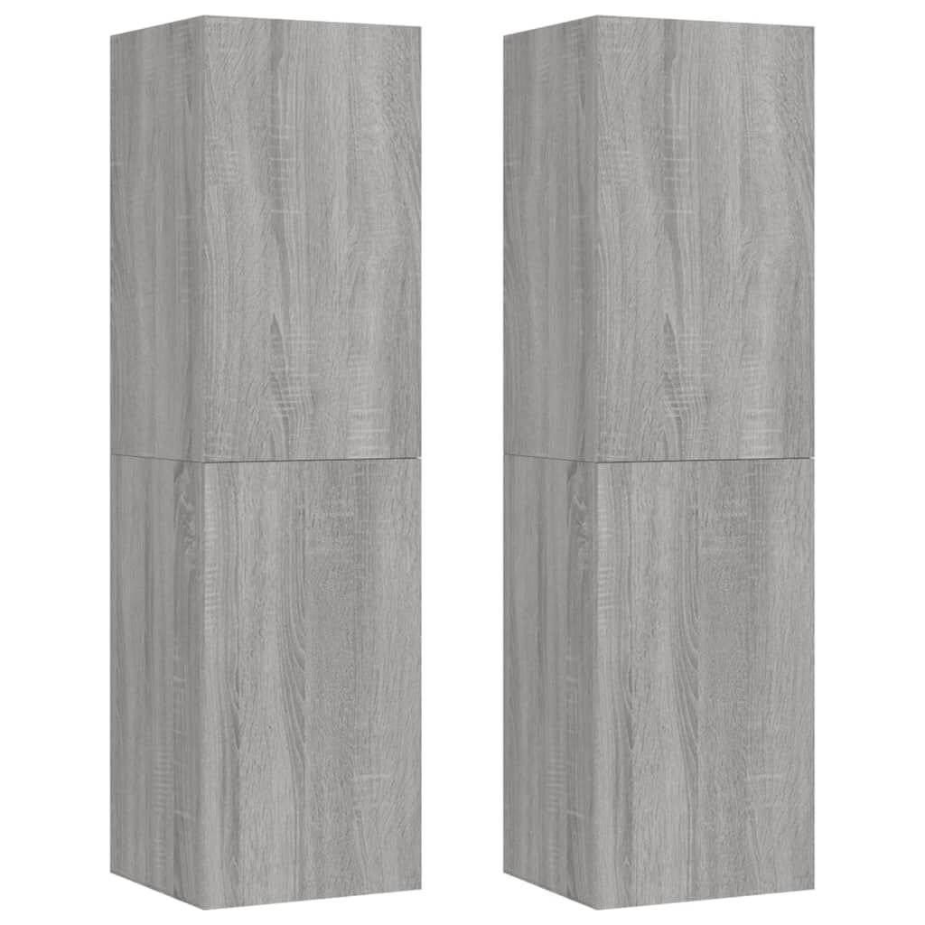 vidaXL Έπιπλα Τηλεόρασης Επιτοίχια 2 τεμ. Γκρι Sonoma 30,5x30x110 εκ.