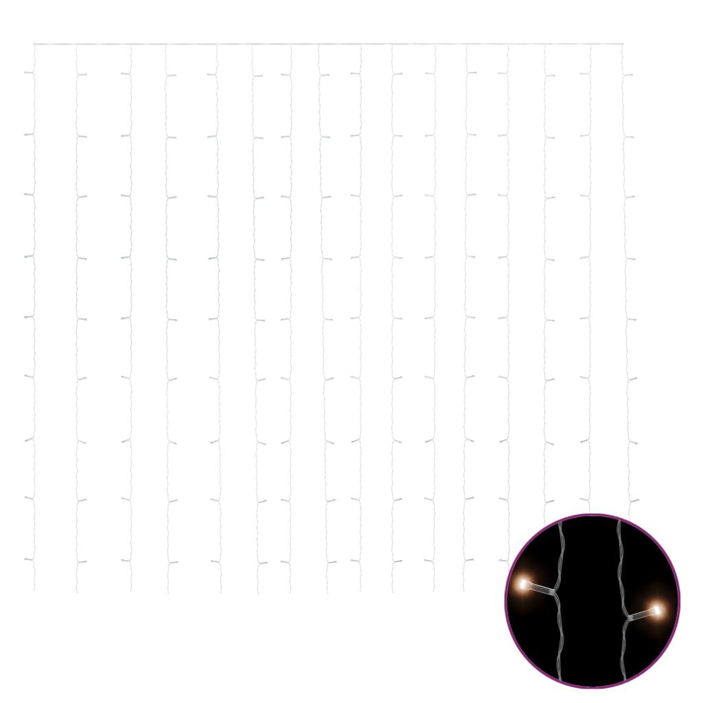 vidaXL Κουρτίνα LED Φωτάκια 300 LED Θερμό Λευκό 3 x 3 μ. 8 Λειτουργίες