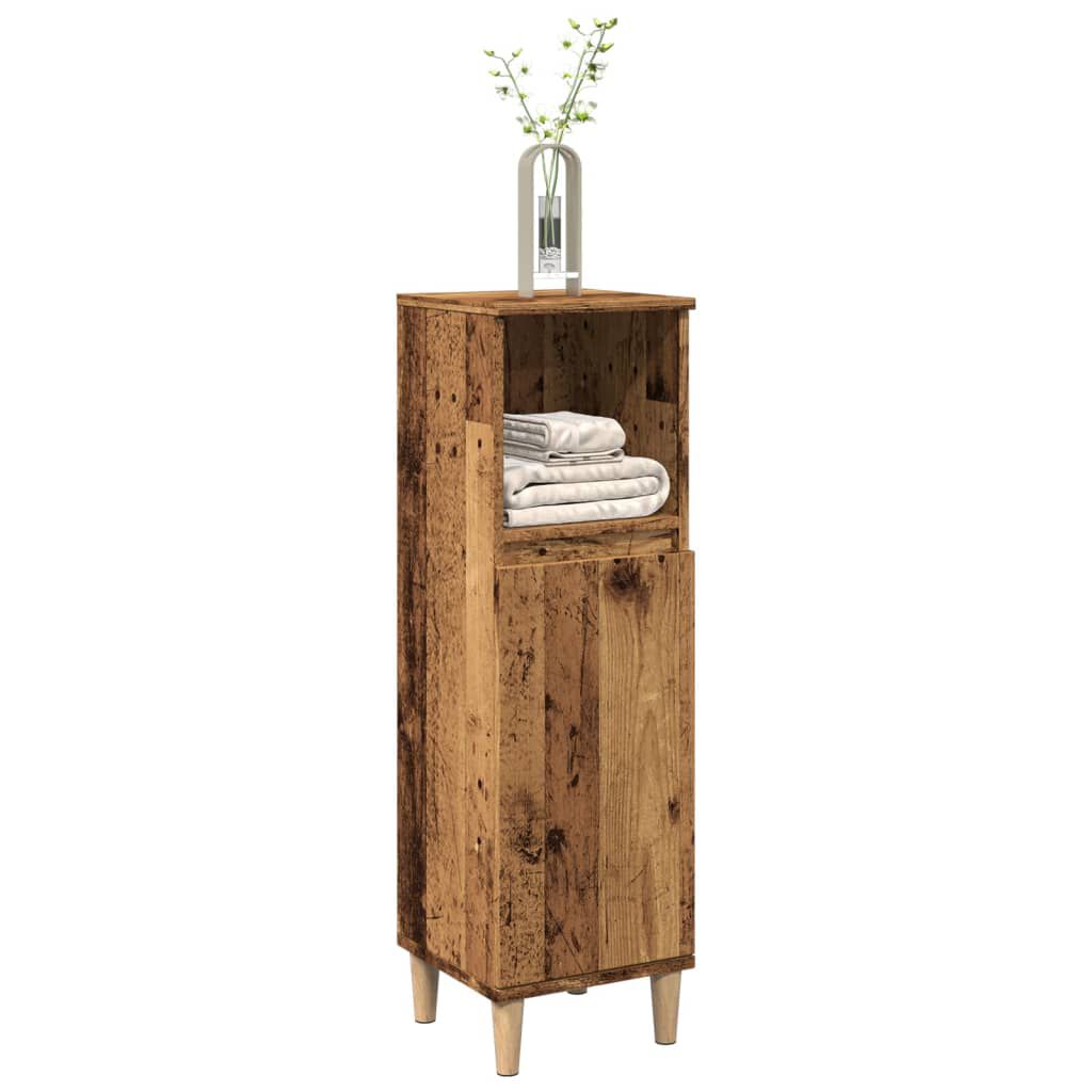 vidaXL Ντουλάπι μπάνιου Παλιό ξύλο 30x30x100 cm Κατασκευασμένο ξύλο