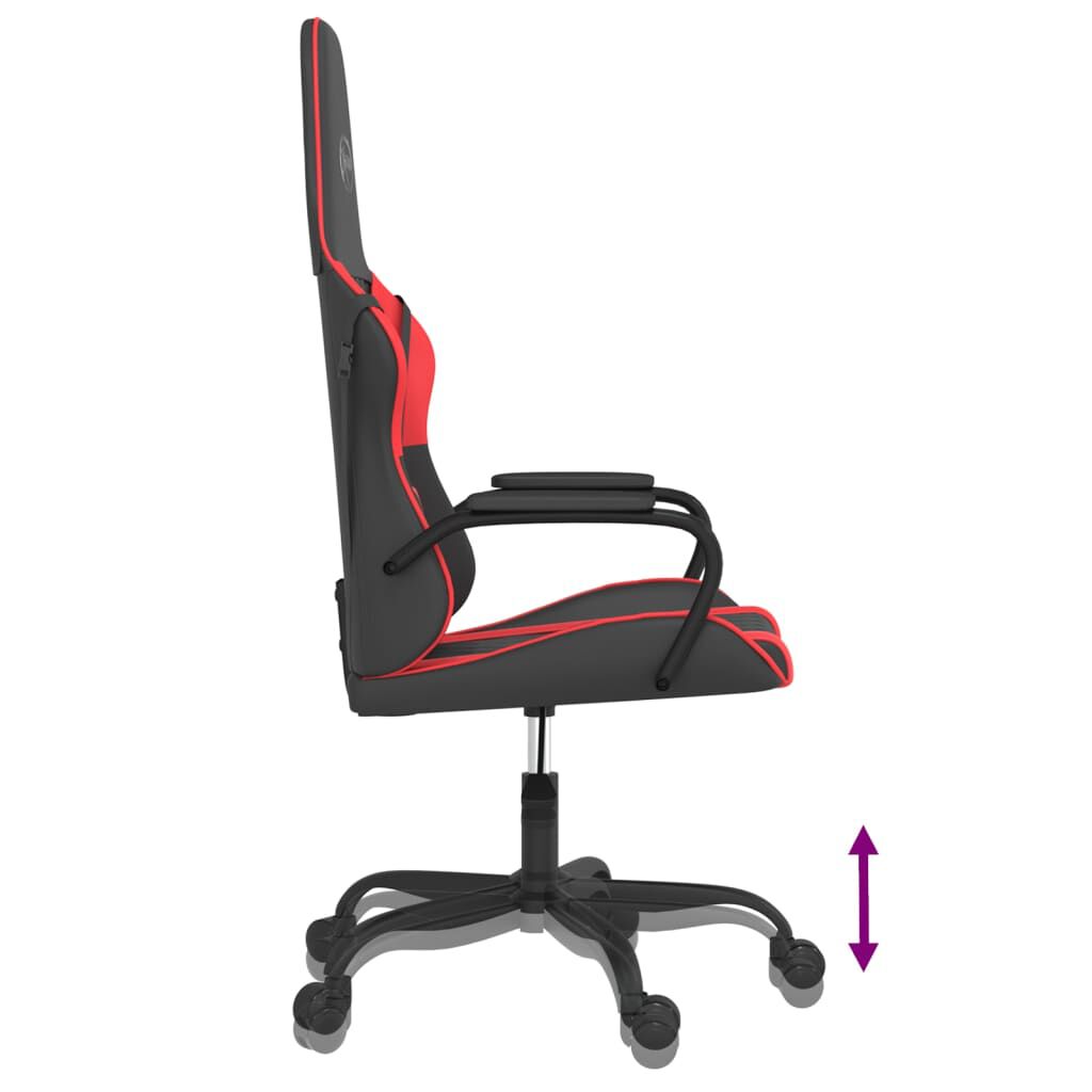 vidaXL Καρέκλα Gaming Μασάζ Μαύρο/Κόκκινο από Συνθετικό Δέρμα