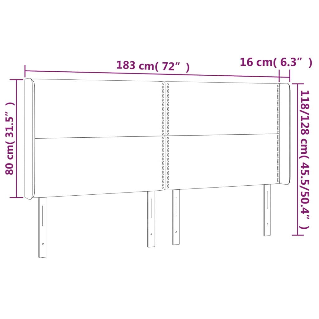 vidaXL Κεφαλάρι με Πτερύγια Taupe 183x16x118/128 εκ. Υφασμάτινο