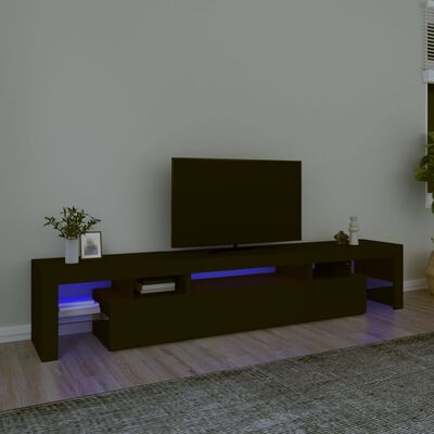 vidaXL Έπιπλο Τηλεόρασης με LED Μαύρο 215 x 36,5 x 40 εκ.