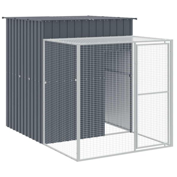 vidaXL Κλουβί για Κότες με Αυλή Ανθρακί 165x251x181 εκ Γαλβαν. Χάλυβας