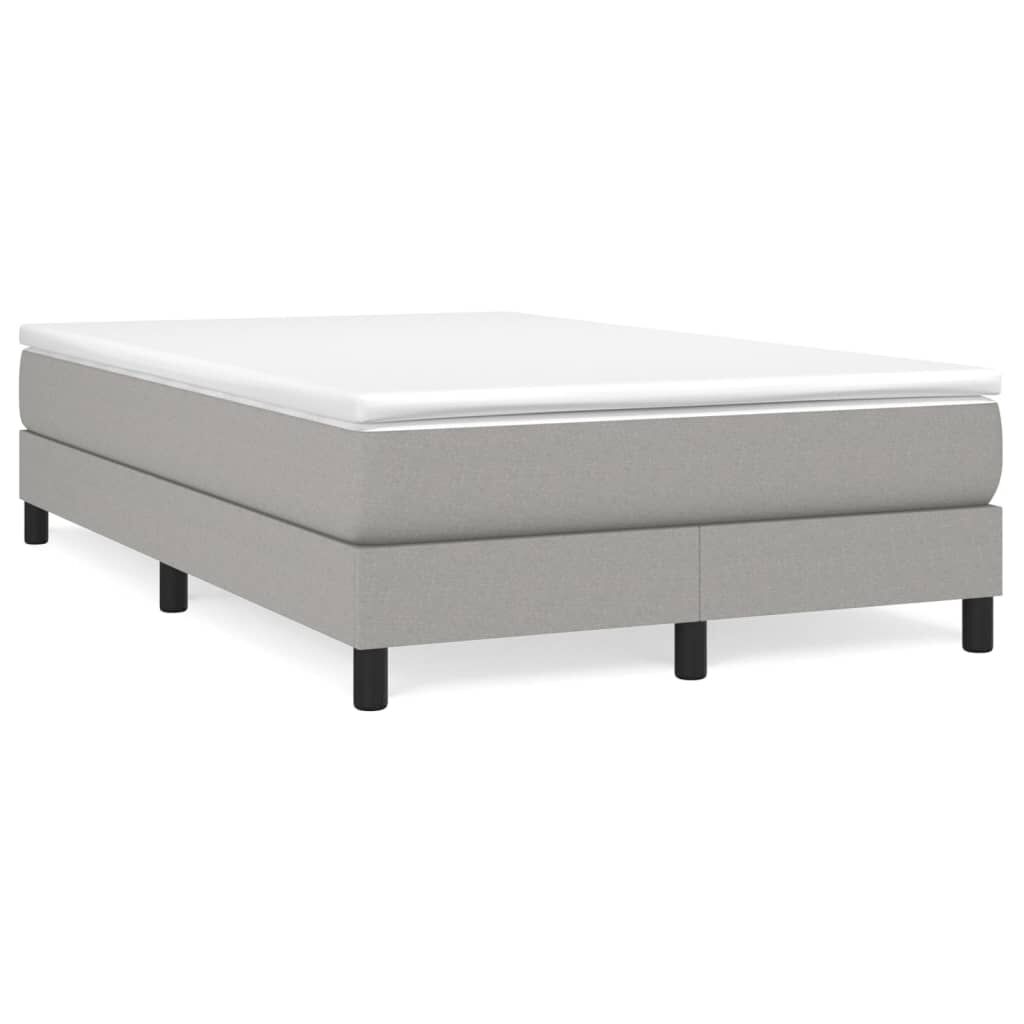 vidaXL Κρεβάτι Boxspring με Στρώμα Ανοιχτό Γκρι 120x200 εκ. Υφασμάτινο