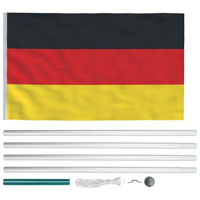 vidaXL Σημαία Γερμανίας 6,2 μ. με Ιστό Αλουμινίου