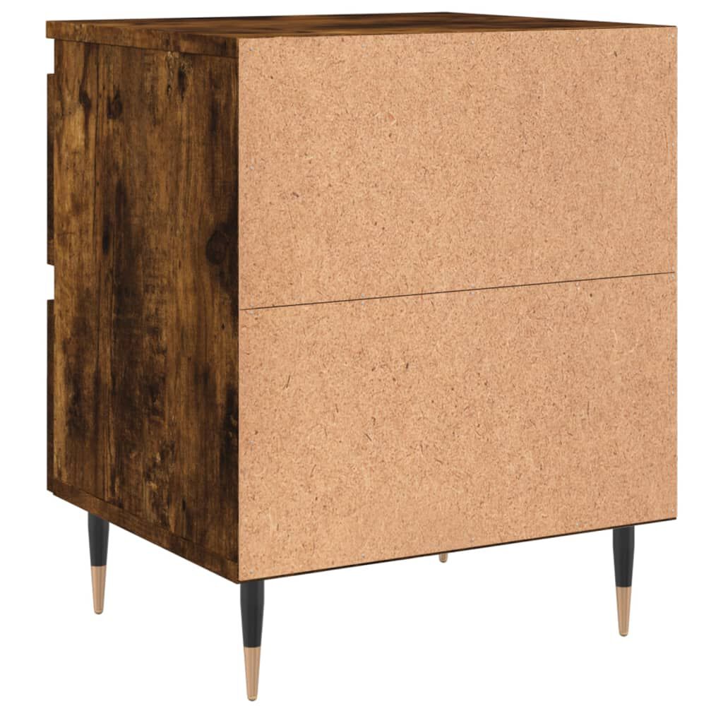 vidaXL Κομοδίνα 2 τεμ. Καπνιστή Δρυς 40x35x50 εκ. Επεξεργασμένο Ξύλο