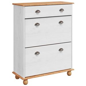 vidaXL Ντουλάπα Παπουτσιών με συρτάρι ASKIM Λευκό 85 x 35 x 108 εκ