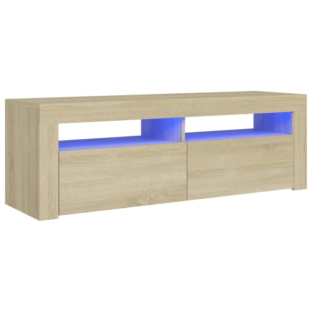 vidaXL Έπιπλο Τηλεόρασης με LED Sonoma Δρυς 120x35x40 εκ.