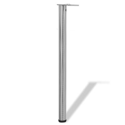 242137 4 Height Adjustable Table Legs Brushed Nickel 870 mm