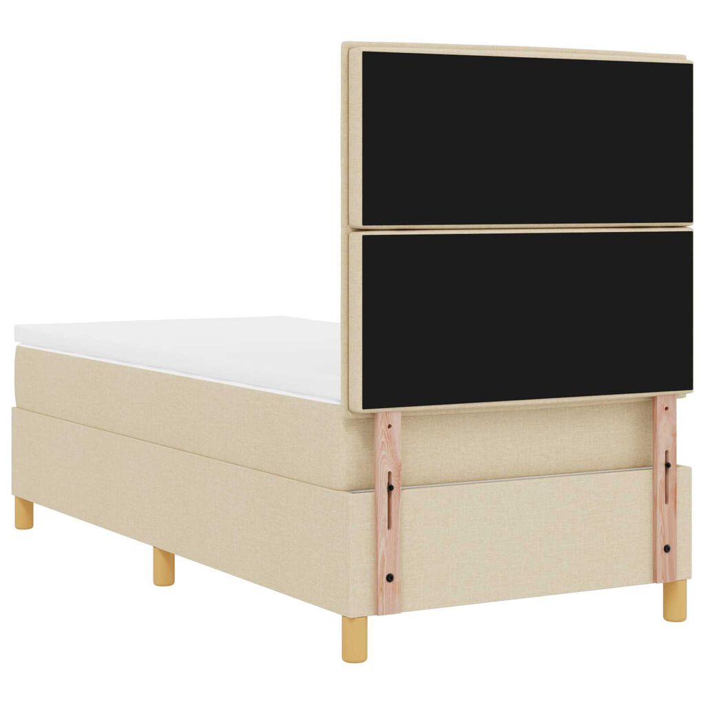 vidaXL Κρεβάτι Κιβωτού με Στρώμα Κρεμ 90x200 cm Ύφασμα