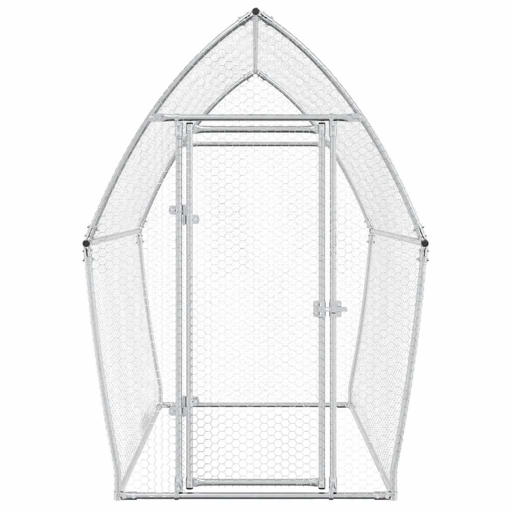 vidaXL Κοτέτσι - Κλουβί Ασημί 200x105x182 εκ. από Γαλβανισμένο Χάλυβα