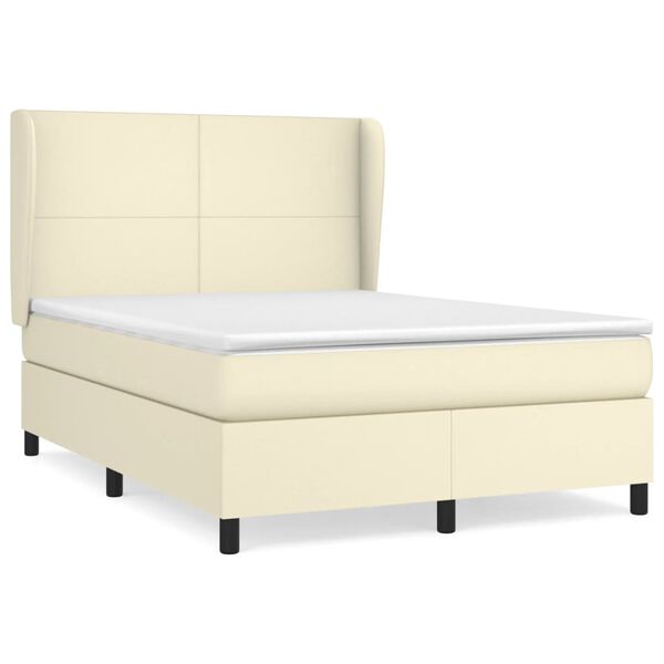 vidaXL &Kappa;&rho;&epsilon;&beta;ά&tau;&iota; Boxspring &mu;&epsilon; &Sigma;&tau;&rho;ώ&mu;&alpha; &Kappa;&rho;&epsilon;&mu; 140x190&epsilon;&kappa;. &alpha;&pi;ό &Sigma;&upsilon;&nu;&theta;&epsilon;&tau;&iota;&kappa;ό &Delta;έ&rho;&mu;&alpha;