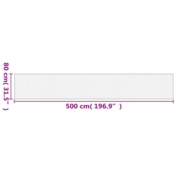 vidaXL Χαλί Ορθογώνιο Καφέ 80 x 500 εκ. Μπαμπού