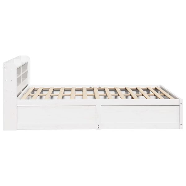 vidaXL Πλαίσιο Κρεβατιού με Κεφαλάρι Λευκό 140 x 190 εκ. Μασίφ Πεύκο