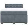 vidaXL Κρεβάτι Boxspring με Στρώμα Σκούρο Γκρι 140x190 εκ. Βελούδινο