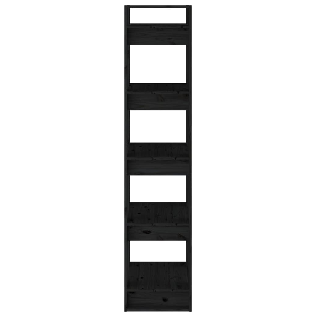 vidaXL Βιβλιοθήκη/Διαχωριστικό Χώρου Μαύρο 41x35x160 εκ. Μασίφ Πεύκο