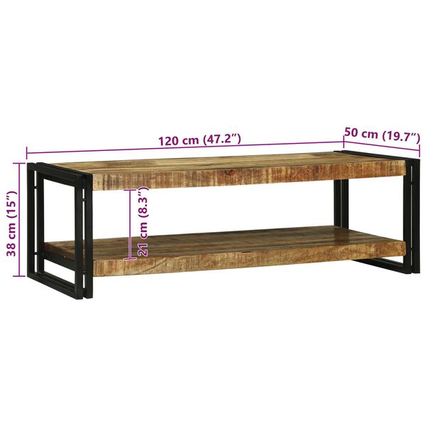 vidaXL Τραπεζάκι σαλονιού Καφέ 120 x 50 x 38 εκ Μασίφ ξύλο μάνγκο