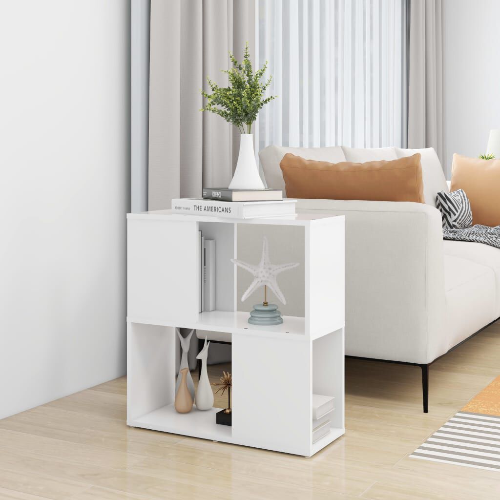 vidaXL Βιβλιοθήκη Λευκή 60 x 24 x 63 εκ. από Επεξ. Ξύλο