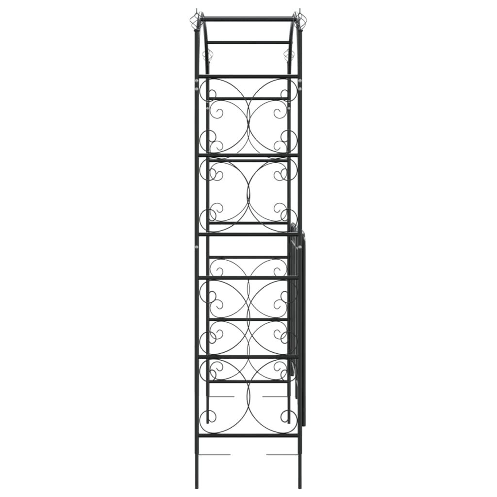vidaXL Αψίδα Κήπου με Πύλη Μαύρη 108 x 45 x 235 εκ. Ατσάλινη