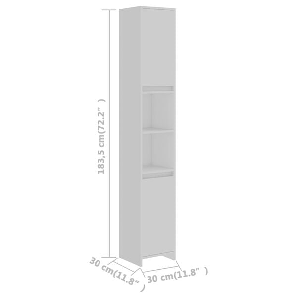 vidaXL Στήλη Μπάνιου Λευκή 30 x 30 x 183,5 εκ. από Επεξ. Ξύλο