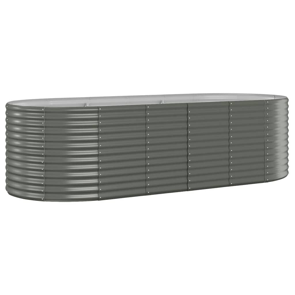 vidaXL Ζαρντινιέρα Γκρι 249x100x68 εκ. Ατσάλι με Ηλεκτρ. Βαφή Πούδρας