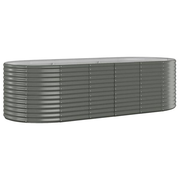 vidaXL Ζαρντινιέρα Γκρι 249x100x68 εκ. Ατσάλι με Ηλεκτρ. Βαφή Πούδρας
