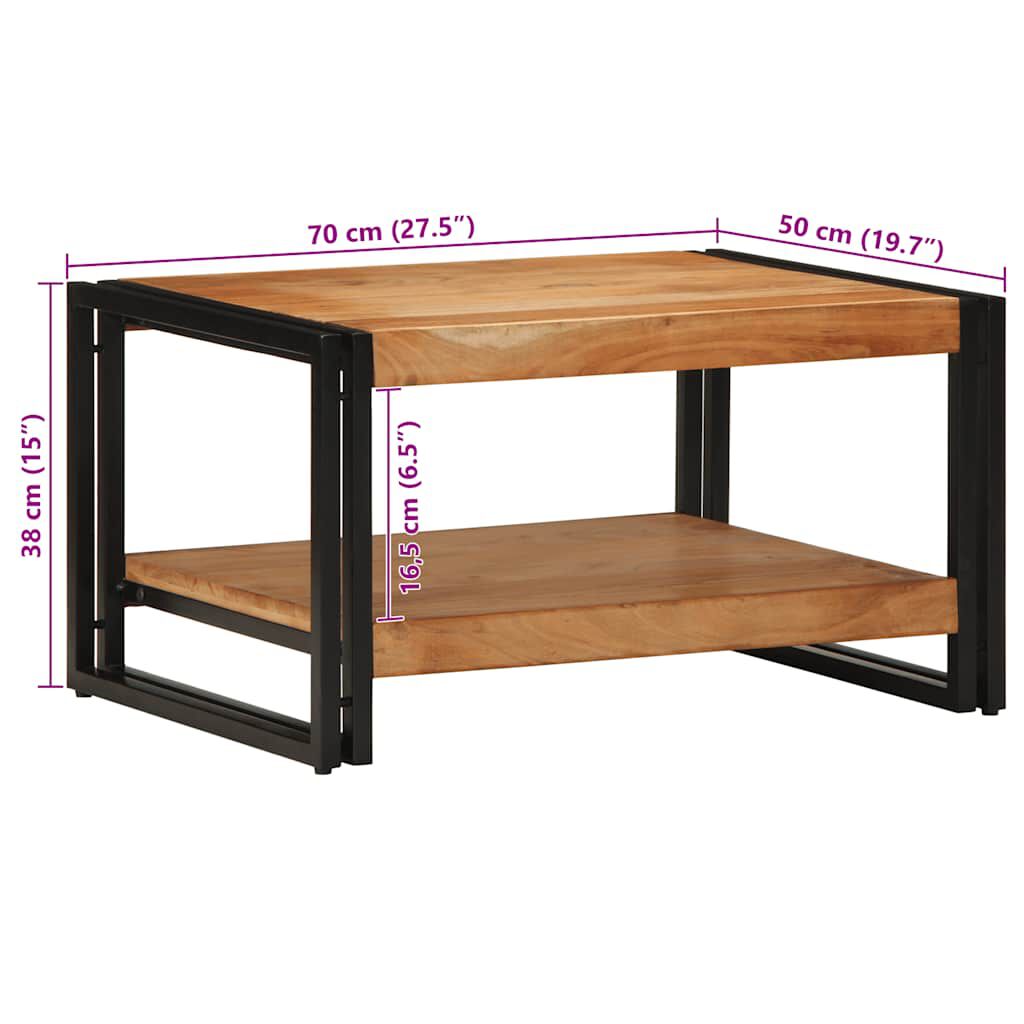 vidaXL Τραπεζάκι σαλονιού 70x50x38 cm μασίφ ξύλο ακακίας