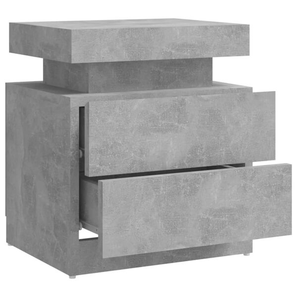 vidaXL Κομοδίνο Γκρι Σκυροδέματος 45 x 35 x 52 εκ. από Επεξεργ. Ξύλο
