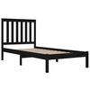 vidaXL Πλαίσιο Κρεβατιού Μαύρο 75x190εκ Μασίφ Ξύλο Πεύκου Small Single