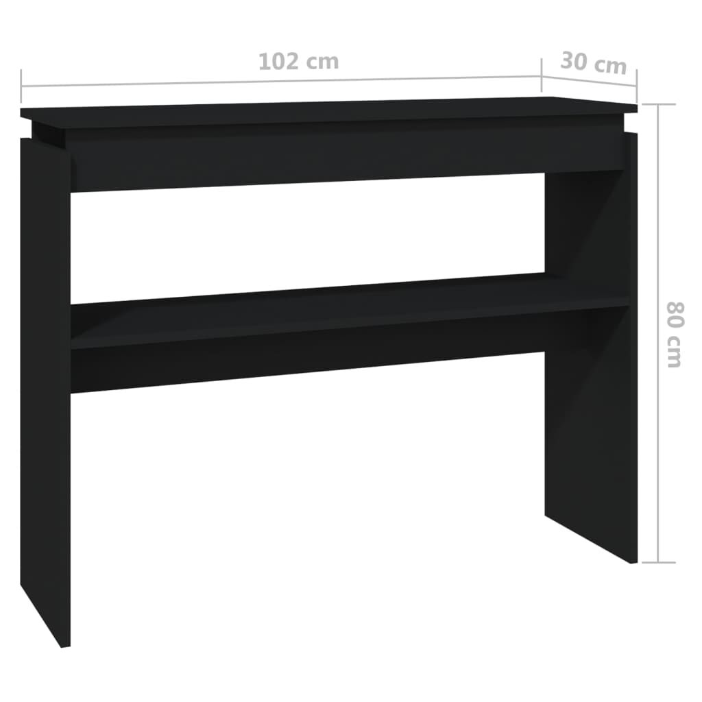 vidaXL Τραπεζάκι Κονσόλα Μαύρο 102 x 30 x 800 εκ. από Επεξ. Ξύλο