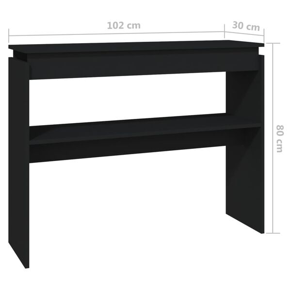 vidaXL Τραπεζάκι Κονσόλα Μαύρο 102 x 30 x 800 εκ. από Επεξ. Ξύλο