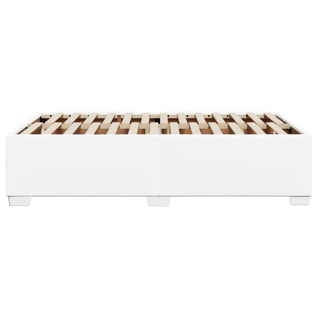 vidaXL Πλαίσιο Κρεβατιού χωρίς στρώμα Λευκό 120x190 εκ.Συνθ. Δέρμα
