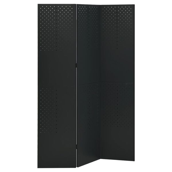 vidaXL Διαχωριστικό Δωματίου με 3 Πάνελ Μαύρο 120 x 180 εκ. από Ατσάλι