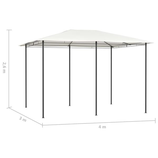 vidaXL Κιόσκι Κρεμ 3 x 4 x 2,6 μ. 160 γρ./μ²